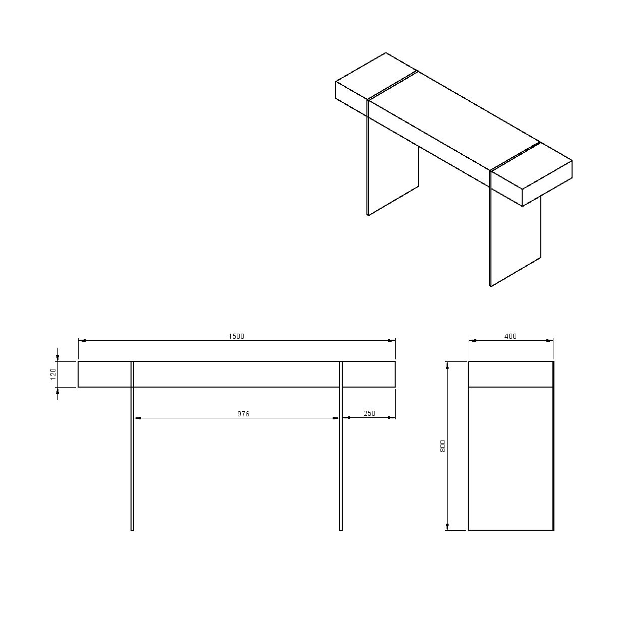 Aparador Ravi 1.5 100% Madera Demolición 2