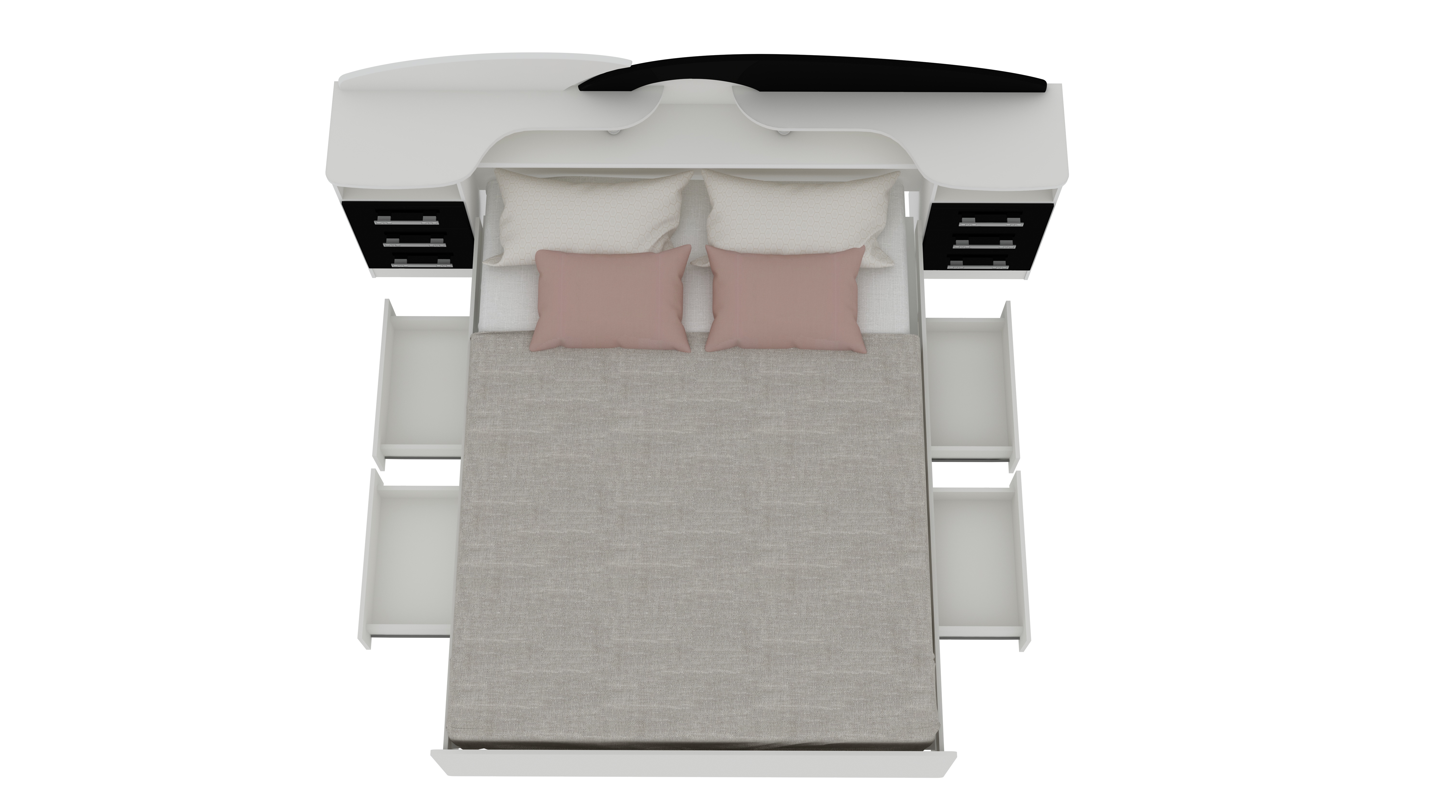 Cama Premium Blanco/ Negro 3