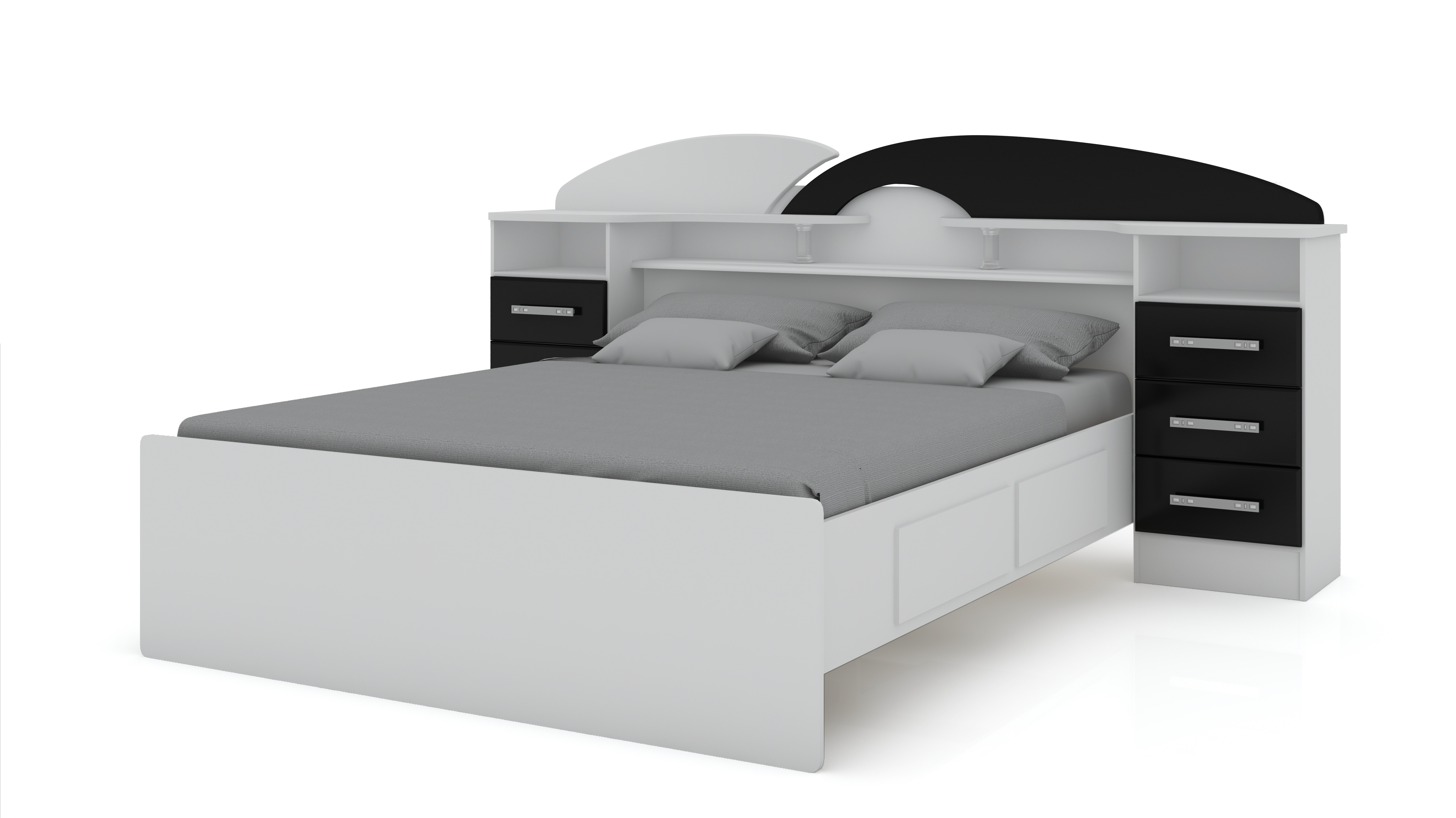 Cama Premium Blanco/ Negro 4