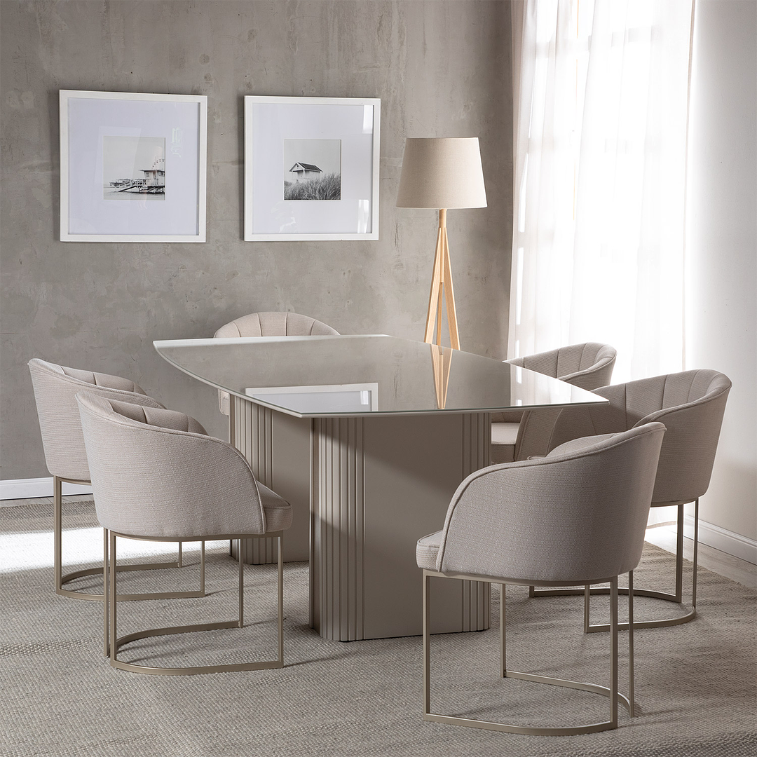 Comedor Liege 2.2 + 6 Sillas Beverly Champagne - Image 1