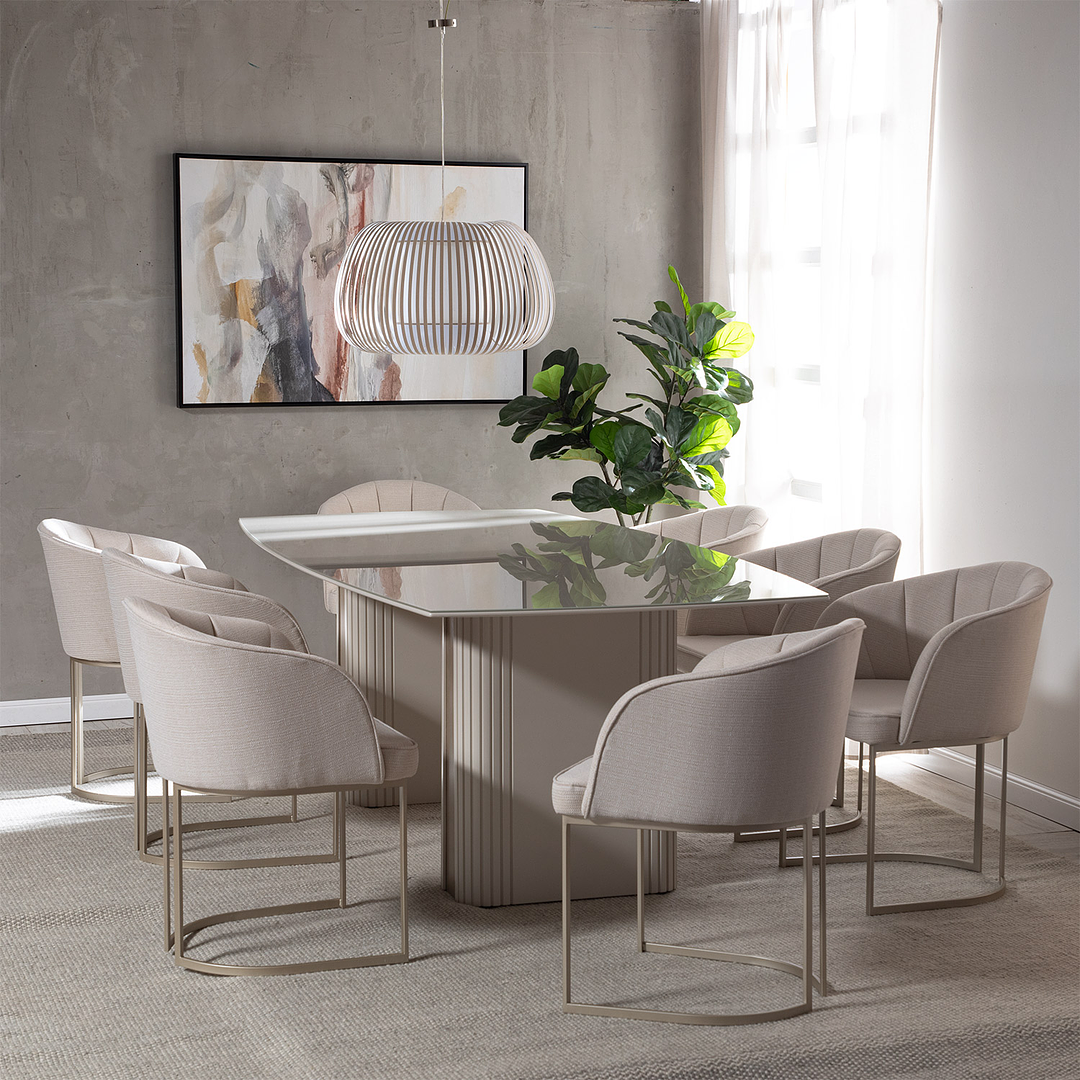 Comedor Liege 2.2 + 8 Sillas Beverly Champagne - Image 1