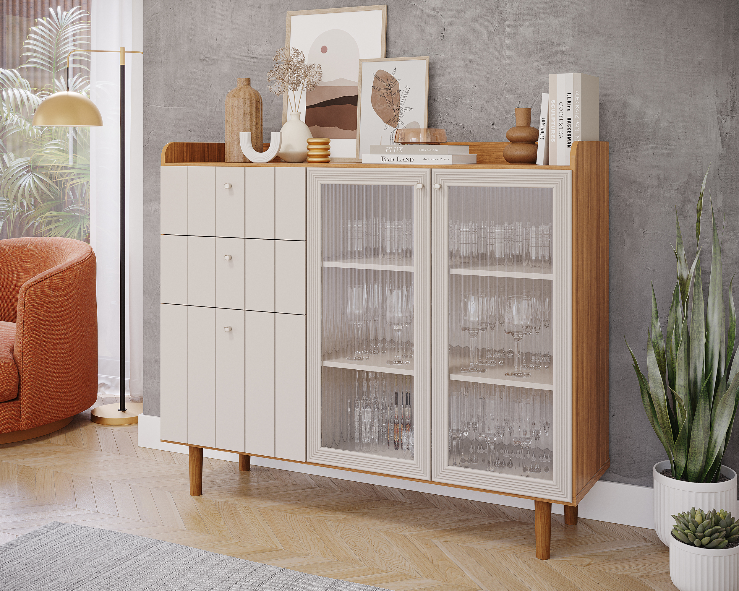 Buffet Lena Off White Natural 1