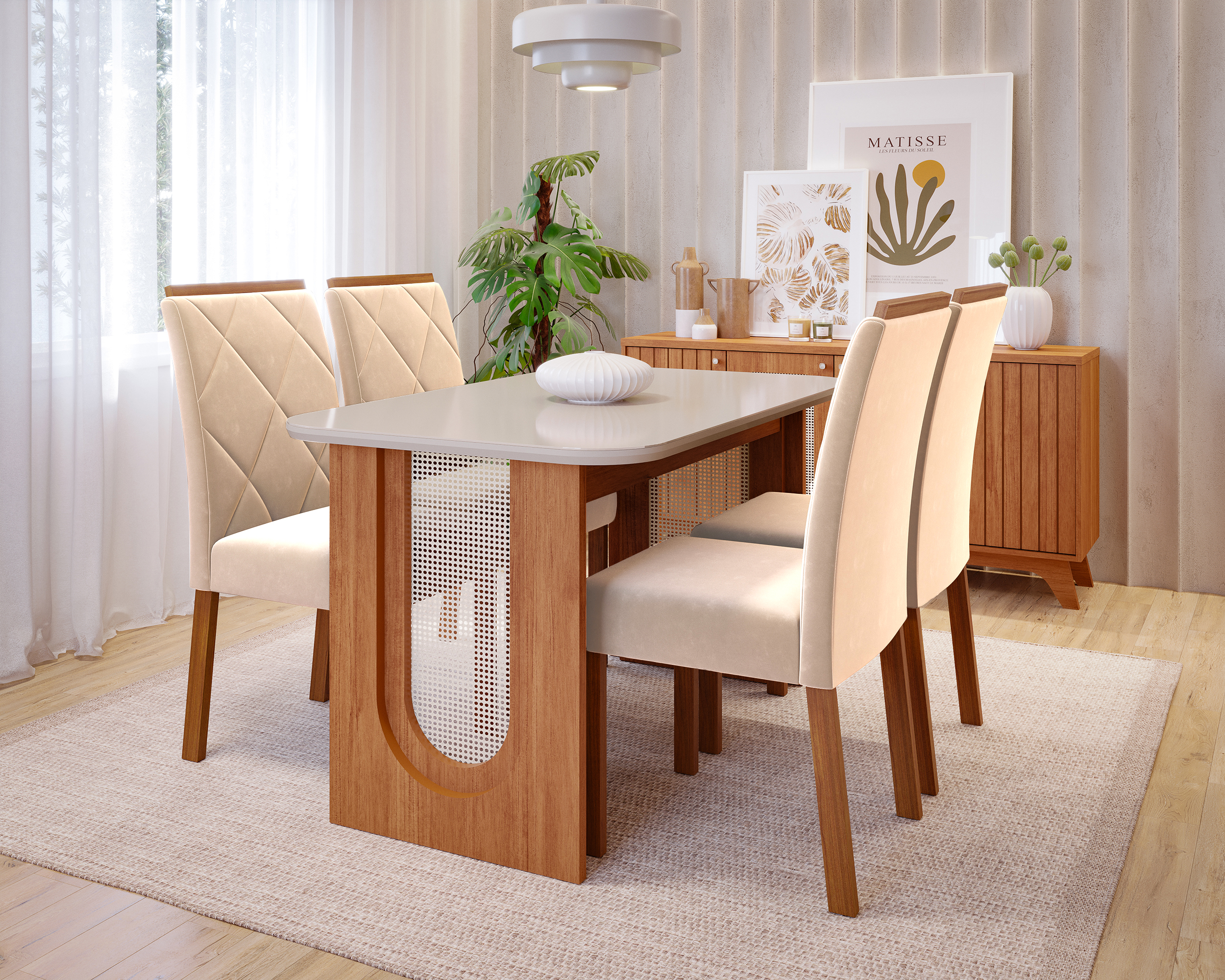 Comedor Valentina 1.3 + 4S fernanda nude 1