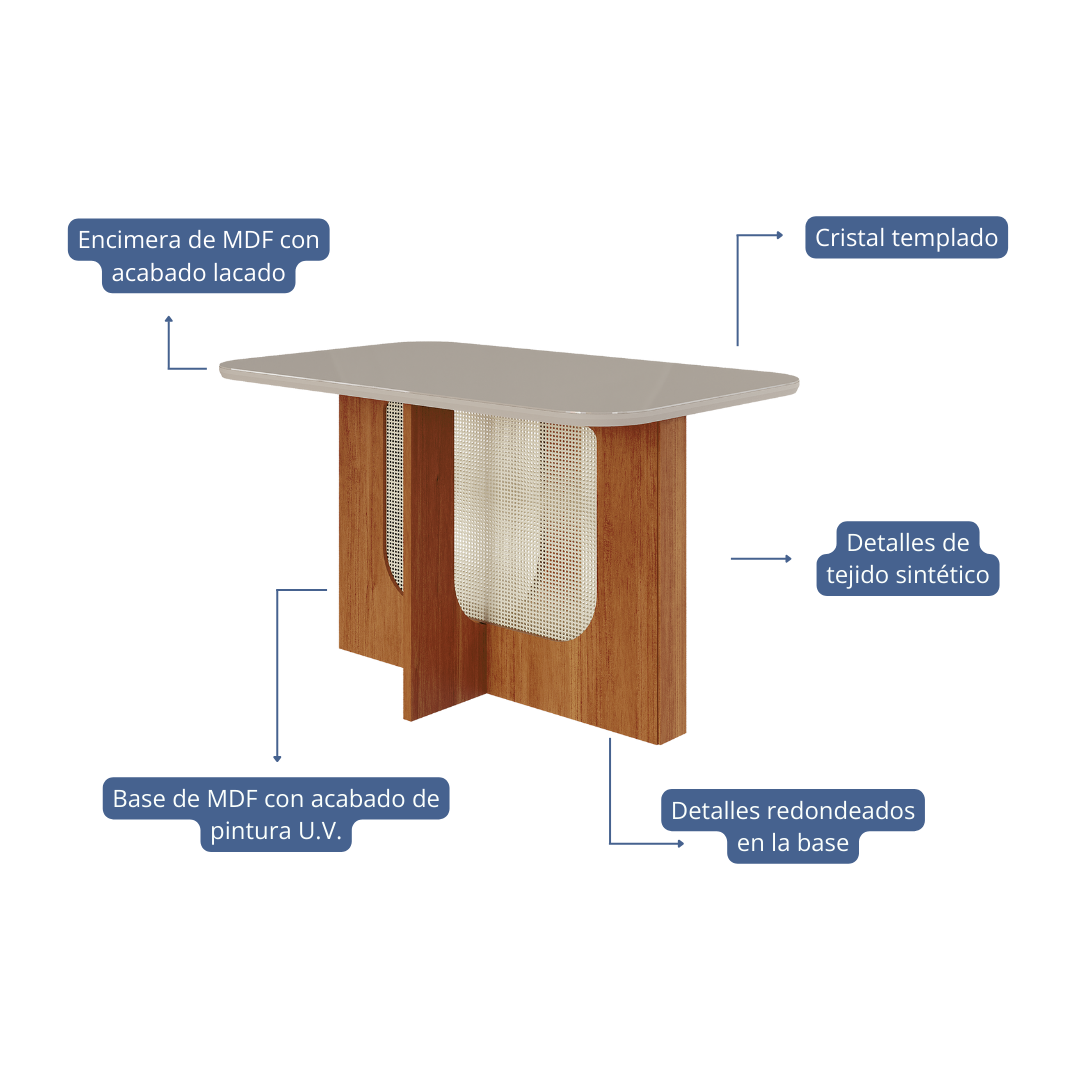 Comedor Louise 1.3 + 4S Paola Beige 8