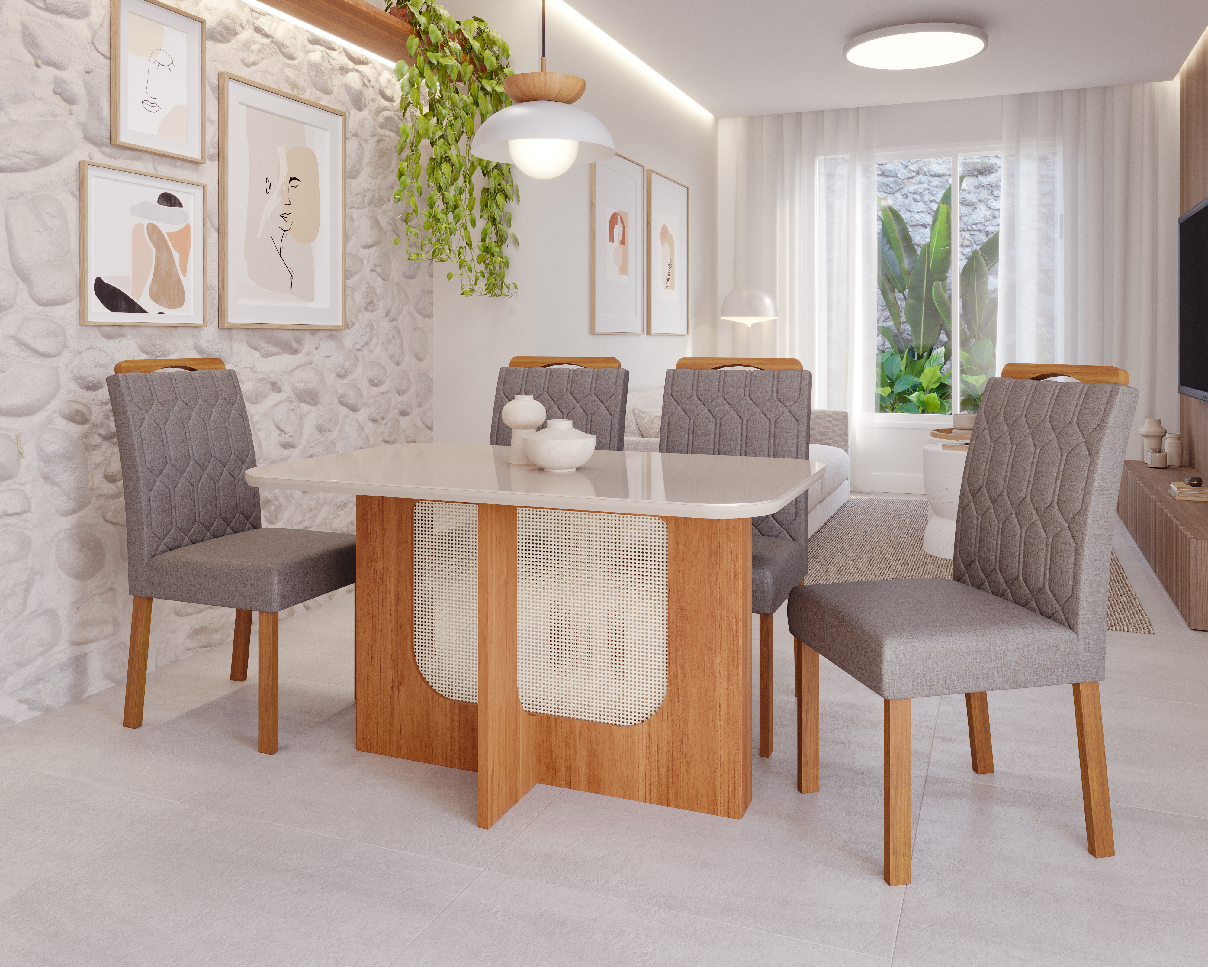 Comedor Louise 1.3 + 4S paola Grafito 1