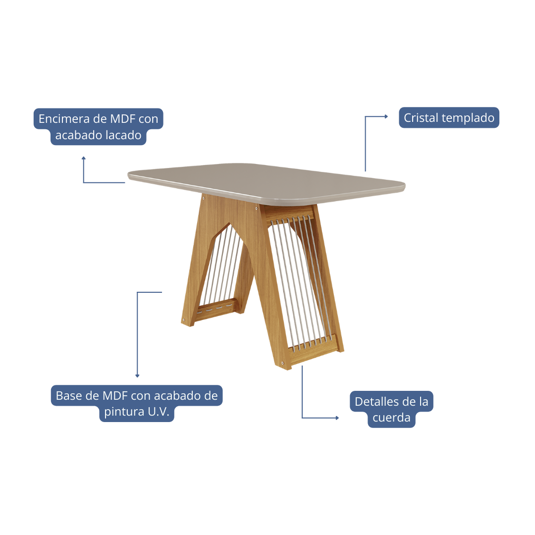 Comedor Carol 1.3 + 4S Juliana Beige 3