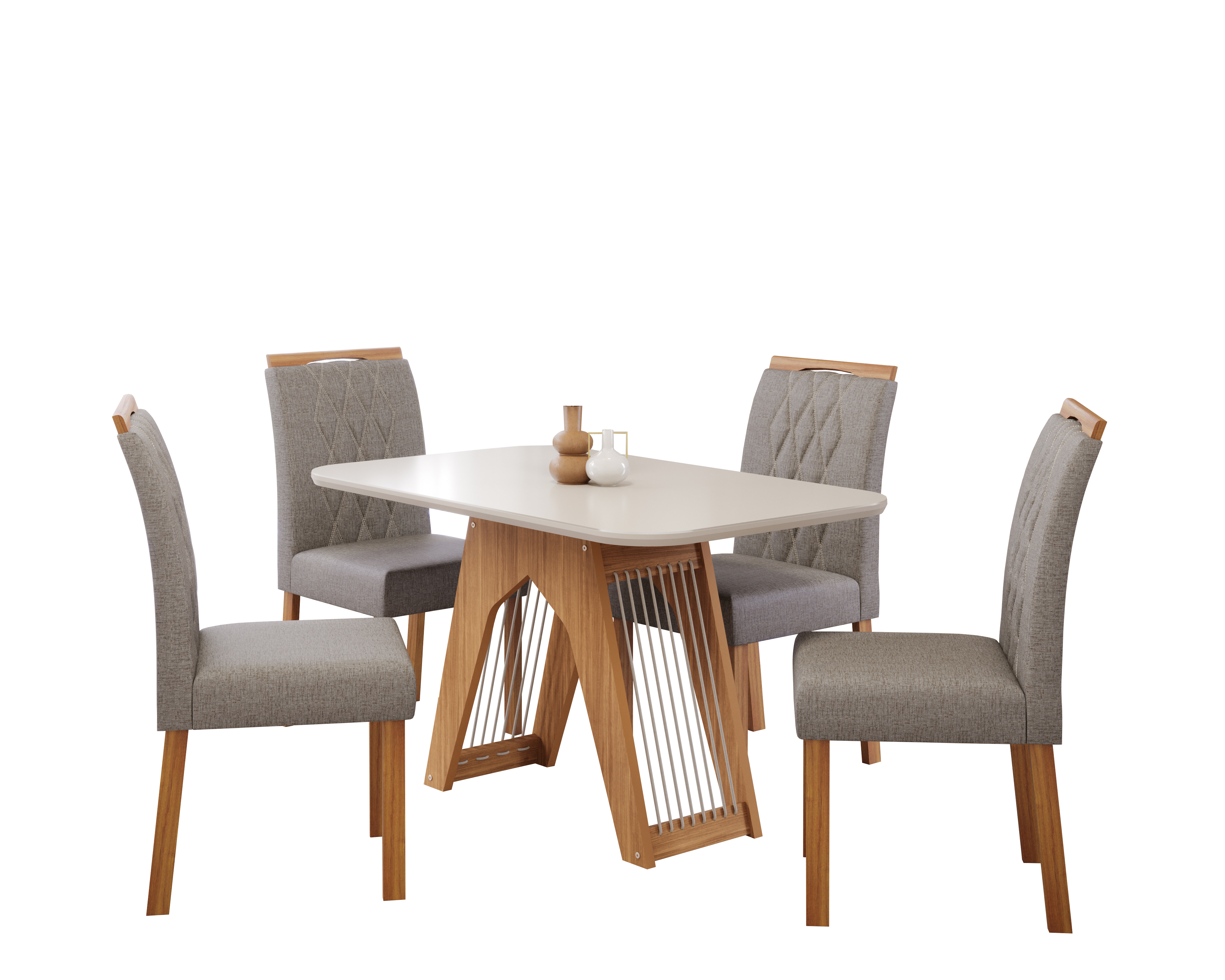 Comedor Carol 1.3 + 4S Juliana Grafito 8