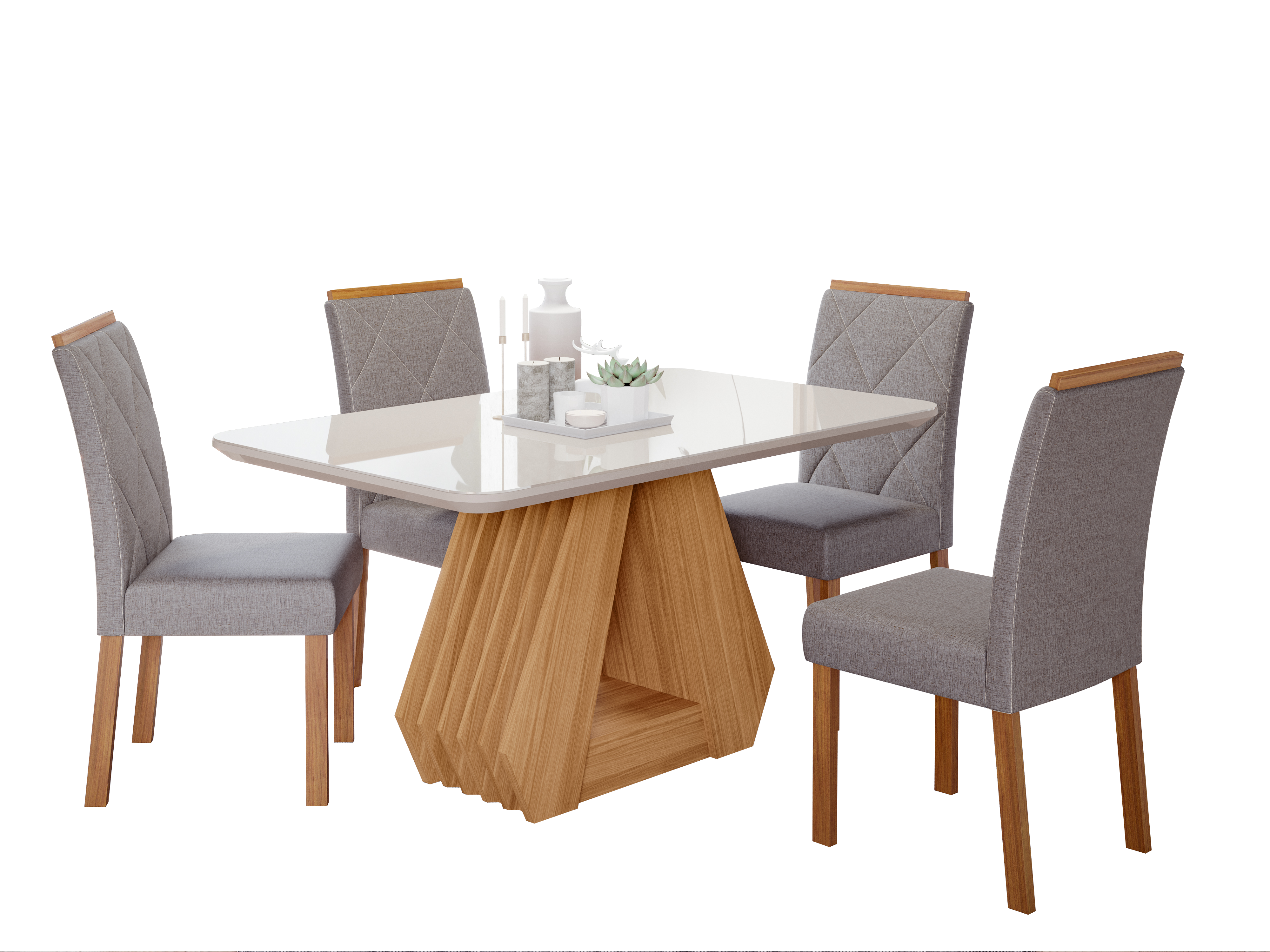 Comedor Agata 1.3 + 4S Fernanda Grafito 8