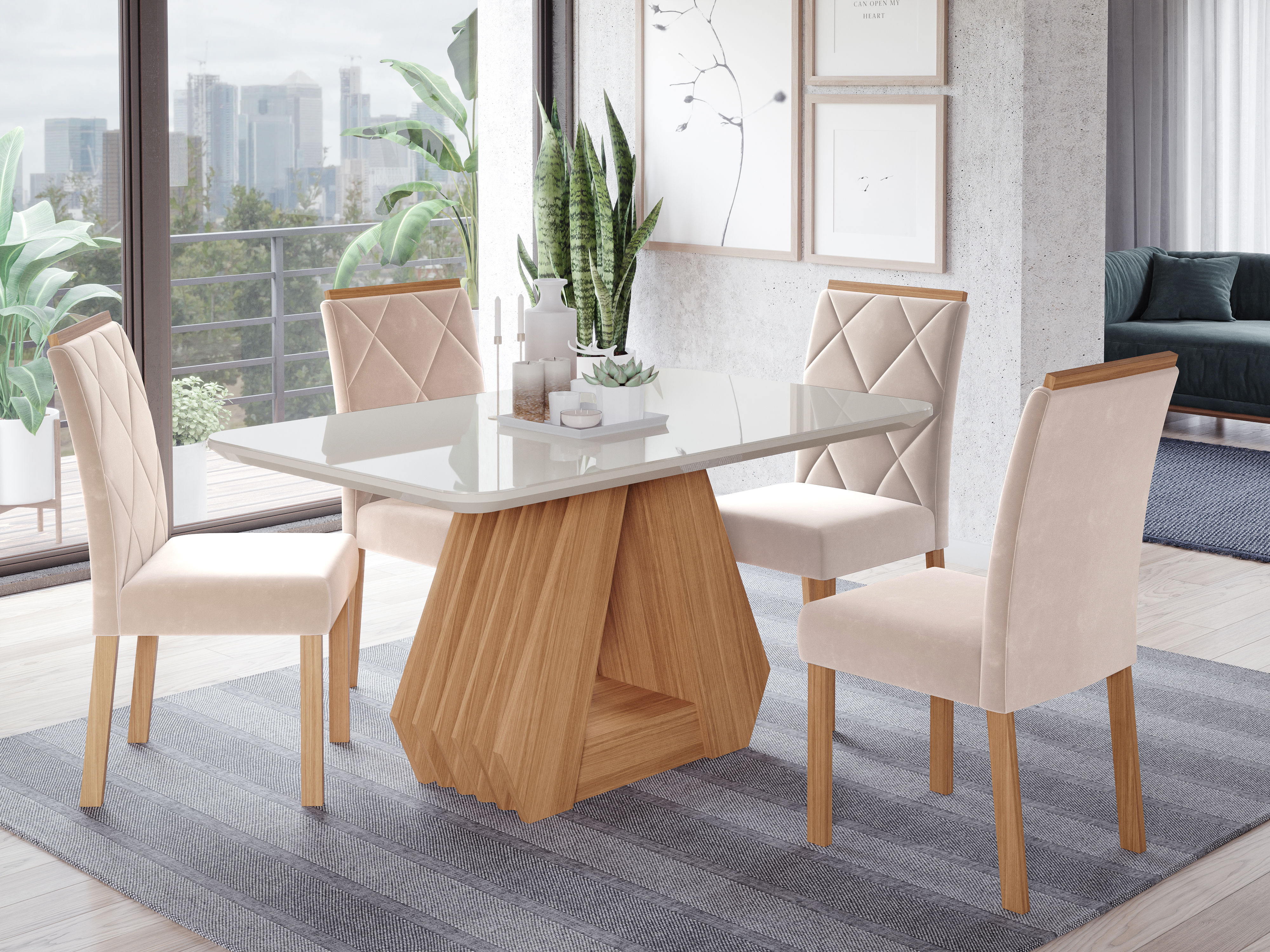 Co﻿medor Agata 1.3 + 4S Fernanda Nude 1