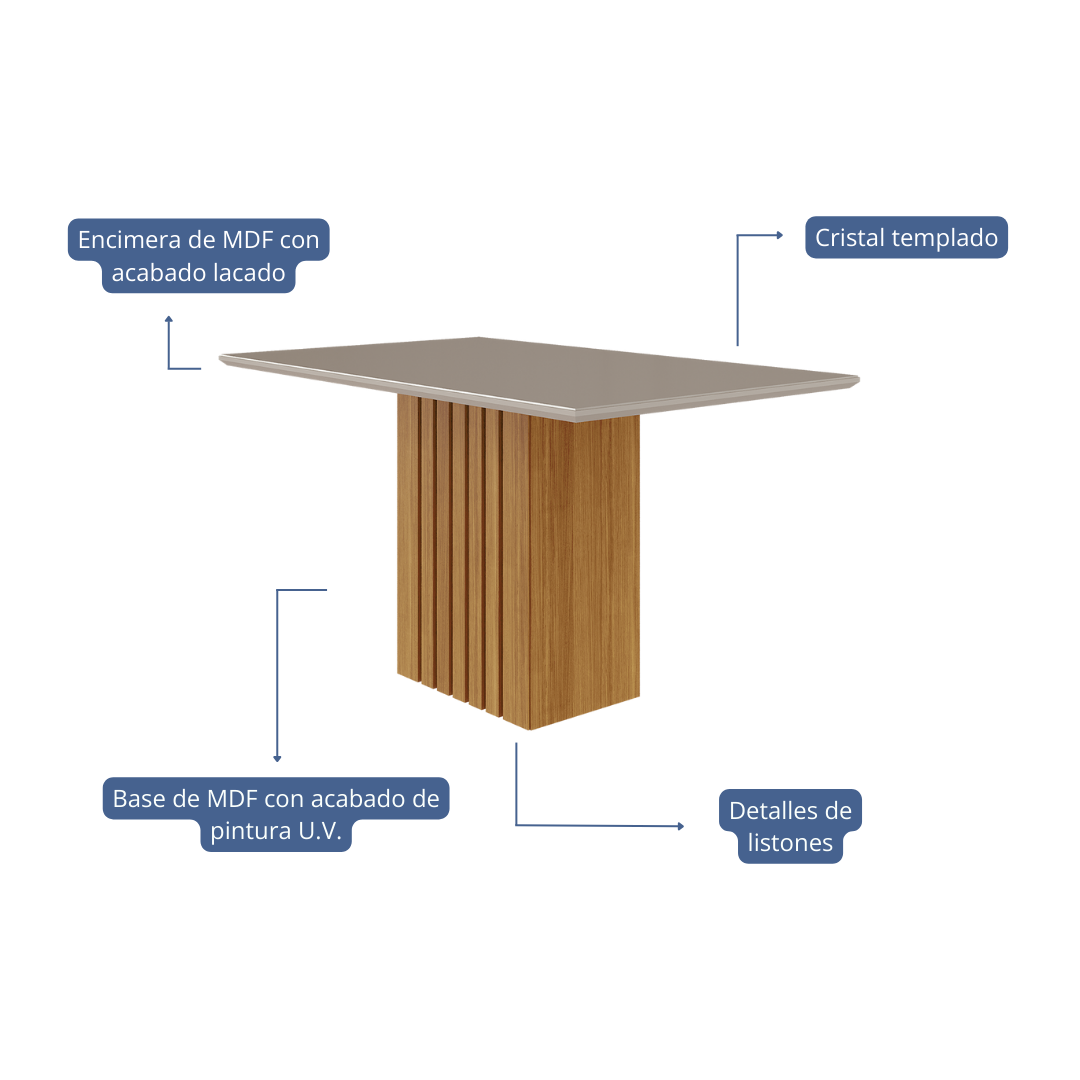 Comedor Ana 1.3 + 4S Paola Beige 3