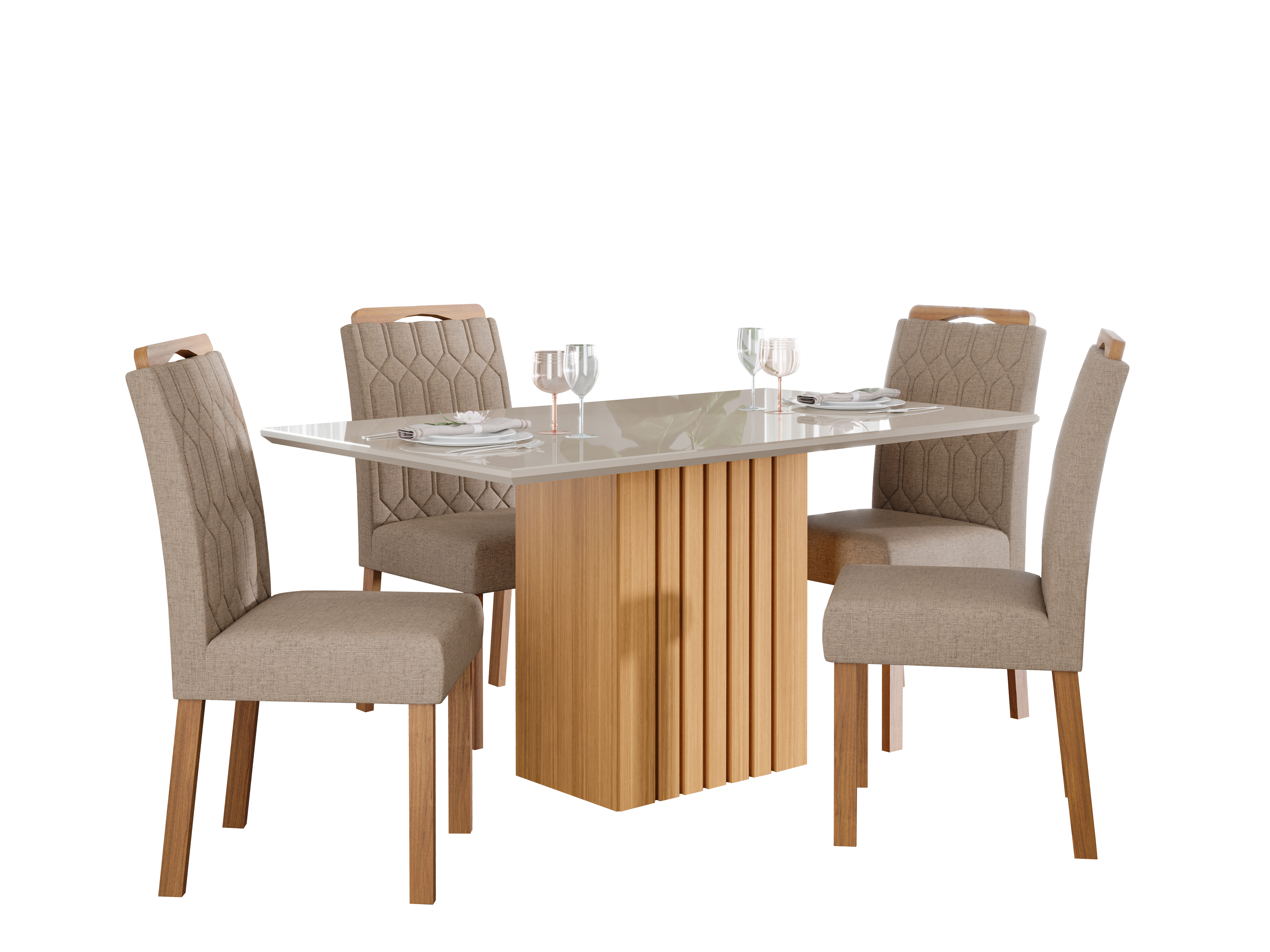 Comedor Ana 1.3 + 4S Paola Beige 7