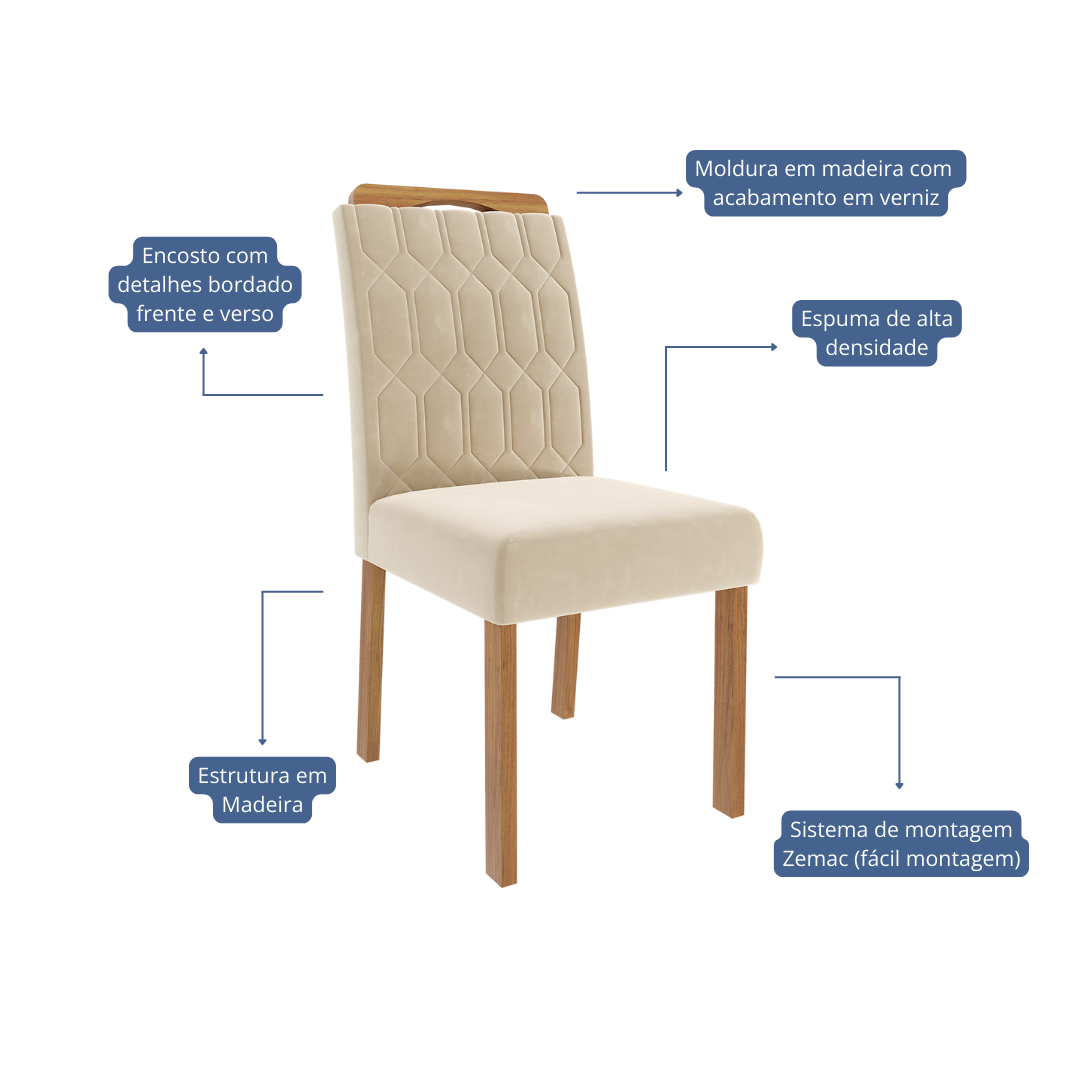 Comedor Ana 1.3 + 4S Paola Nude 7