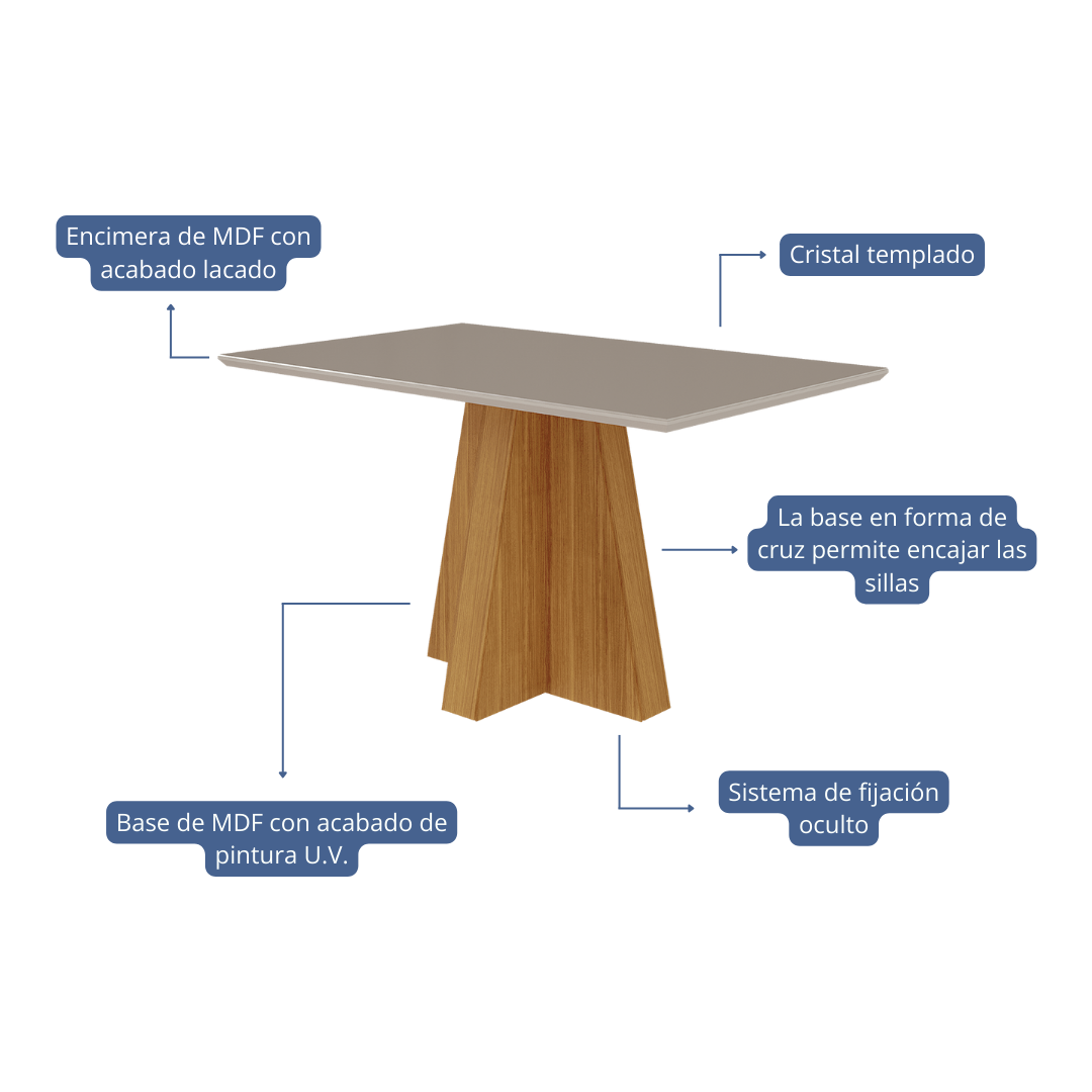 Comedor Patricia 1.3 + 4S Clarice Beige 4