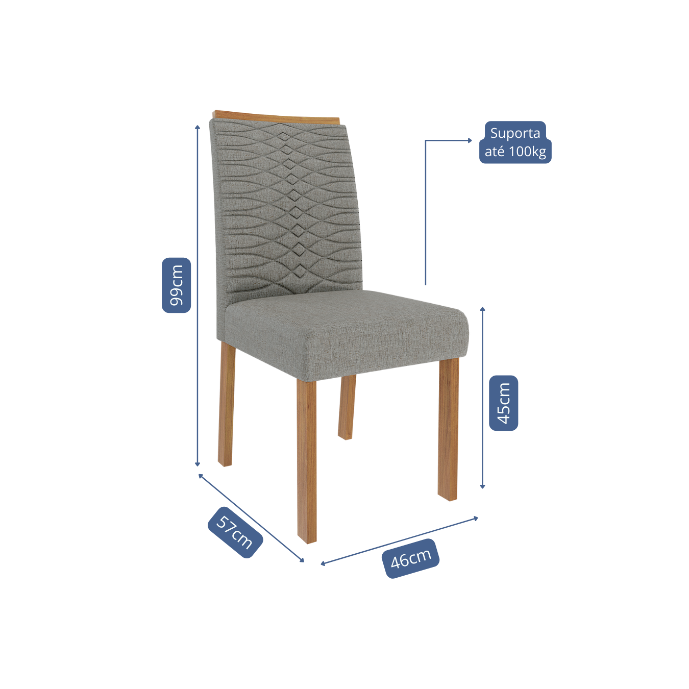 Comedor Patricia 1.3 + 4S Clarice Grafito 6
