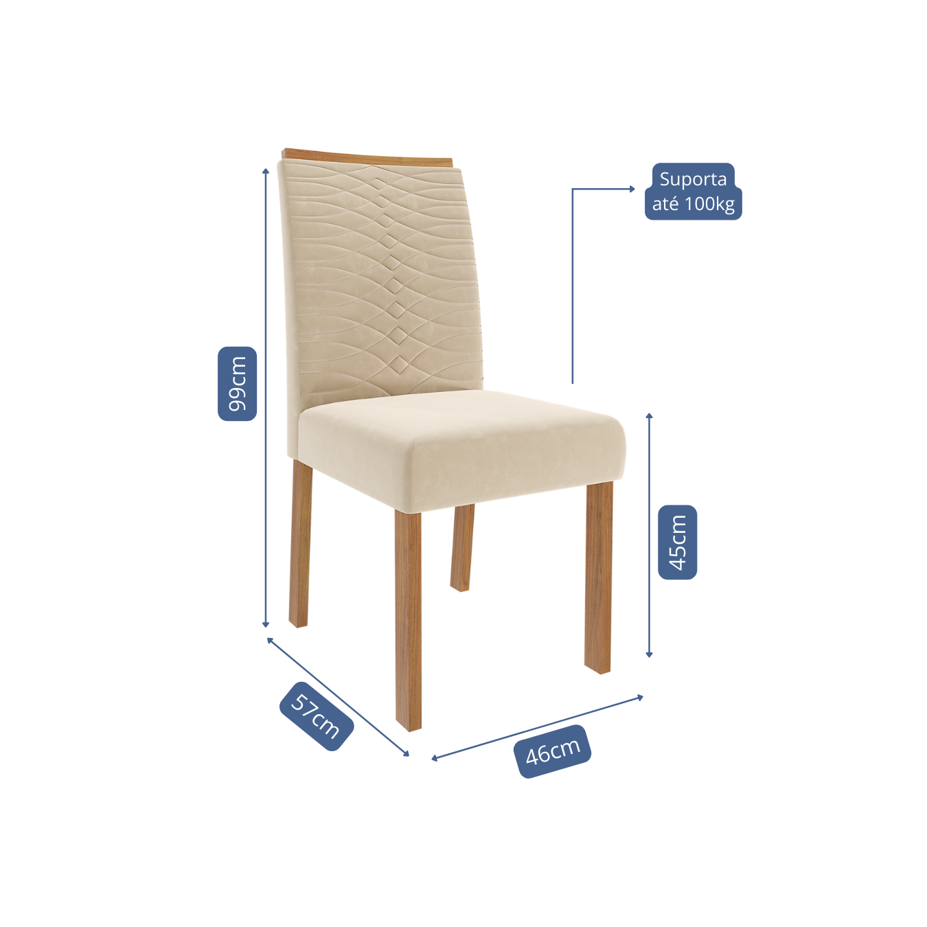 Comedor Patricia 1.3 + 4S Clarice Nude 6