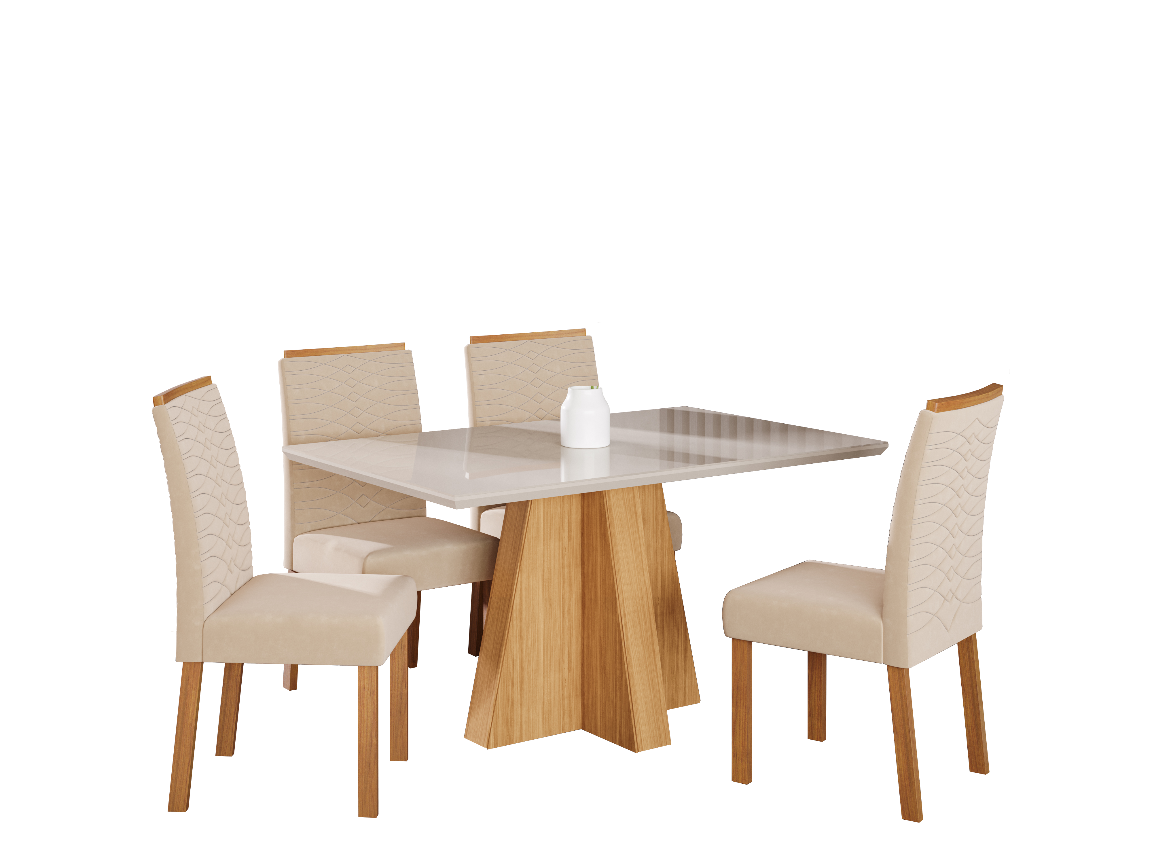 Comedor Patricia 1.3 + 4S Clarice Nude 7