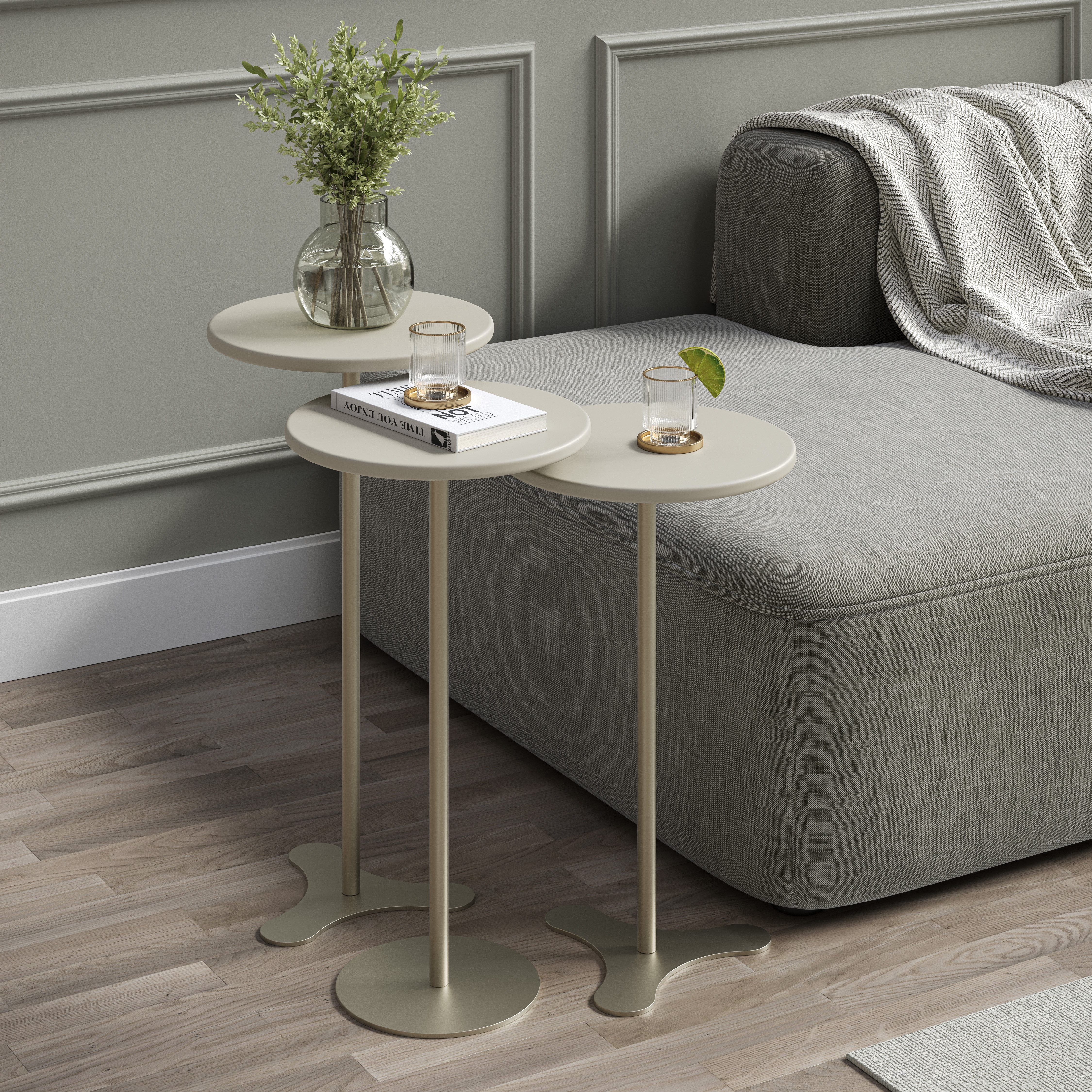 Set Mesas Orb Off White Champagne 1