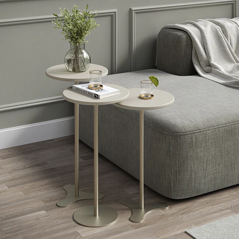 Set Mesas Orb Off White Champagne