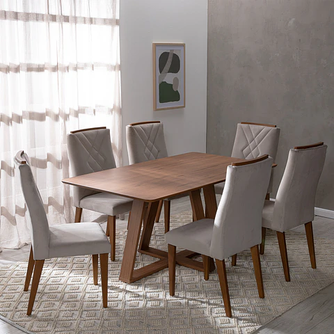 Comedor Avena 1.6 Canela + 6S Megan I02