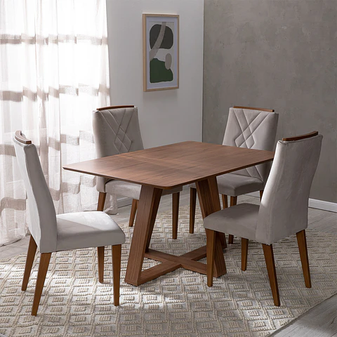 Comedor Avena 1.35 Canela + 4S Megan Inca 02