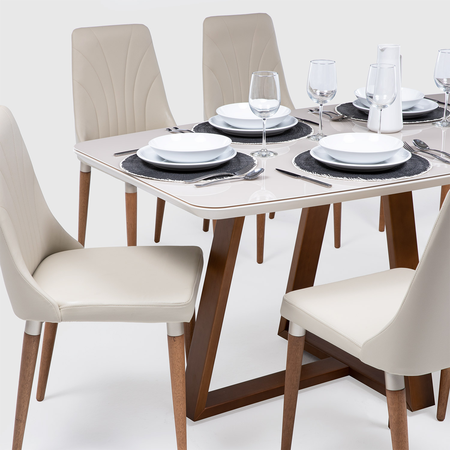 Comedor Bennet 1.6 Off White + 6S Loren 311 3