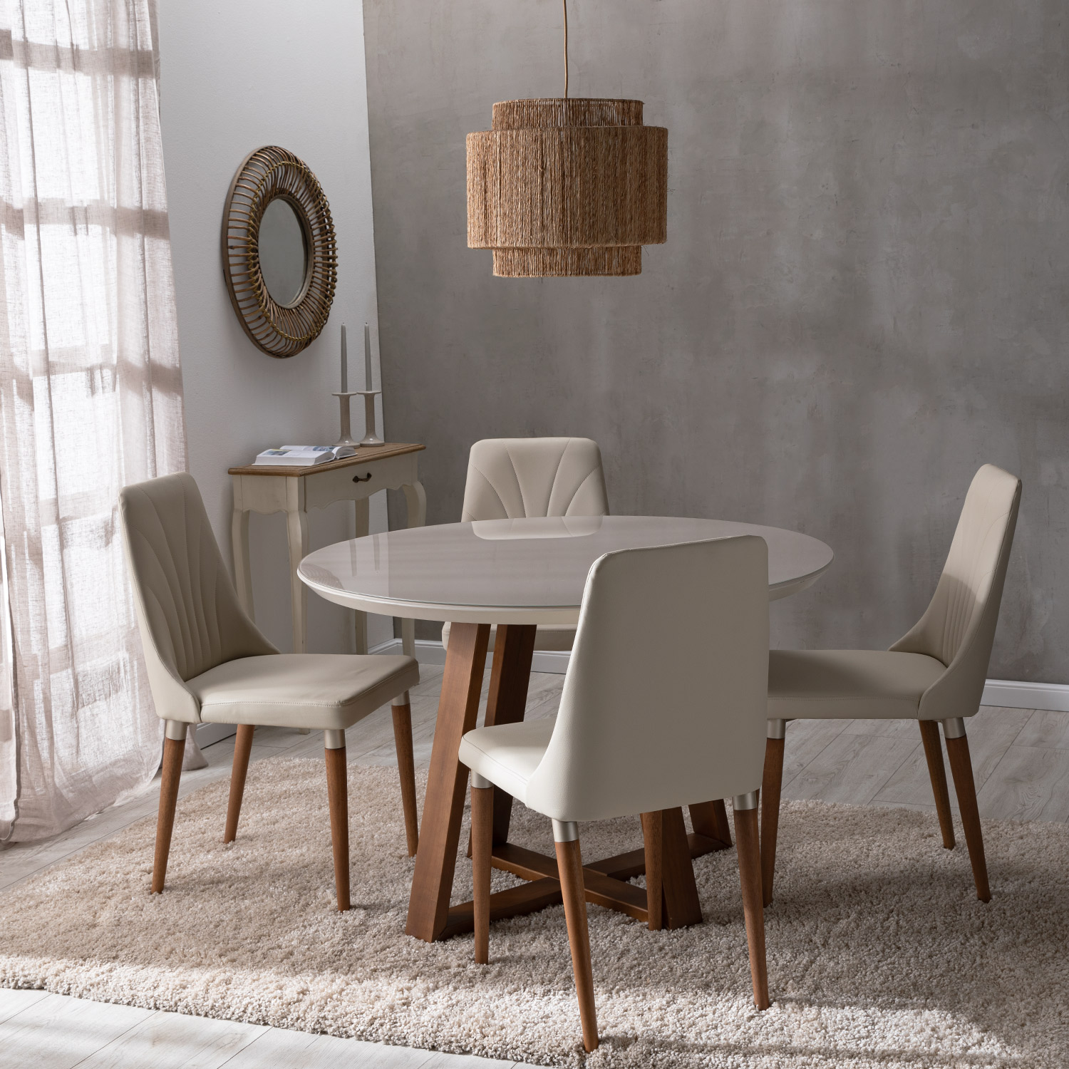 Comedor Bennet Redondo 1.15 + 4S Loren 311 1