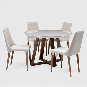 Comedor Bennet Redondo 1.15 + 4S Loren 311