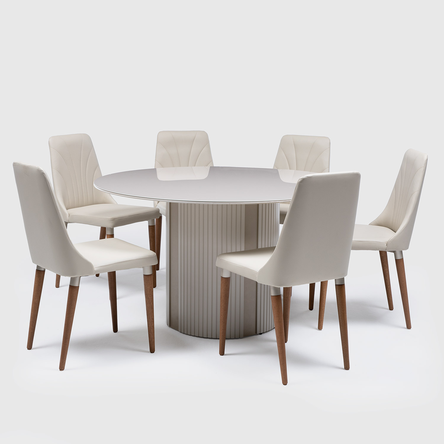 Comedor Liege Redondo + 6 Sillas Loren 311 3