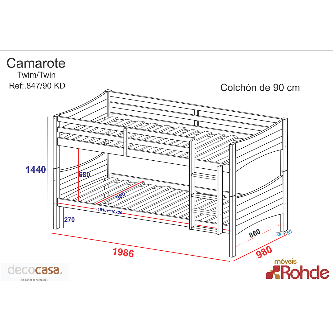 Camarote Curvy Desmontable 100% Madera - Image 8