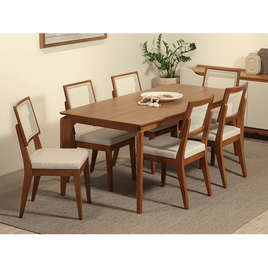 Comedor Laurent 1.8 Canela + 6S Saga Ratan ts L02