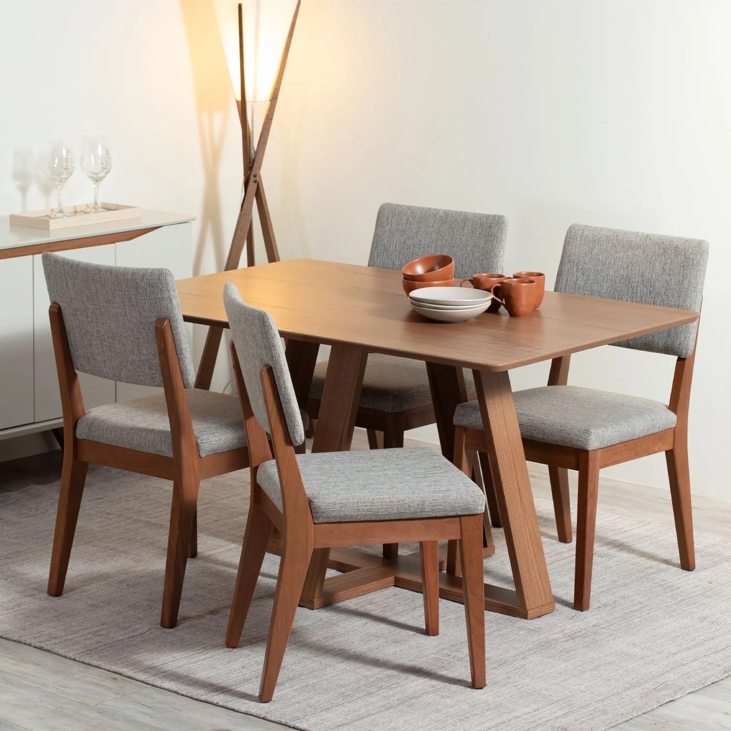 Comedor Avena 1.35 Canela + 4S Ella Alpha 80 1