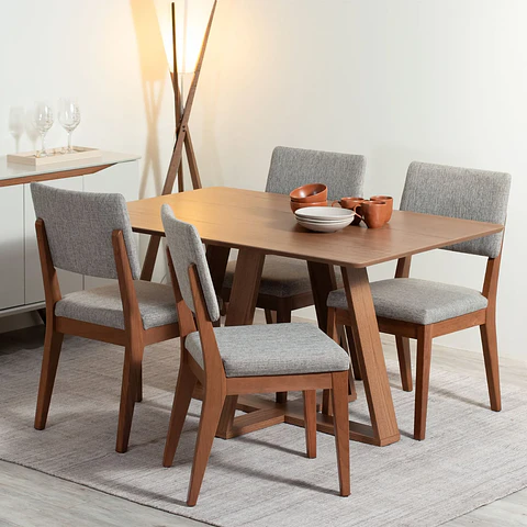 Comedor Avena 1.35 Canela + 4S Ella Alpha 80