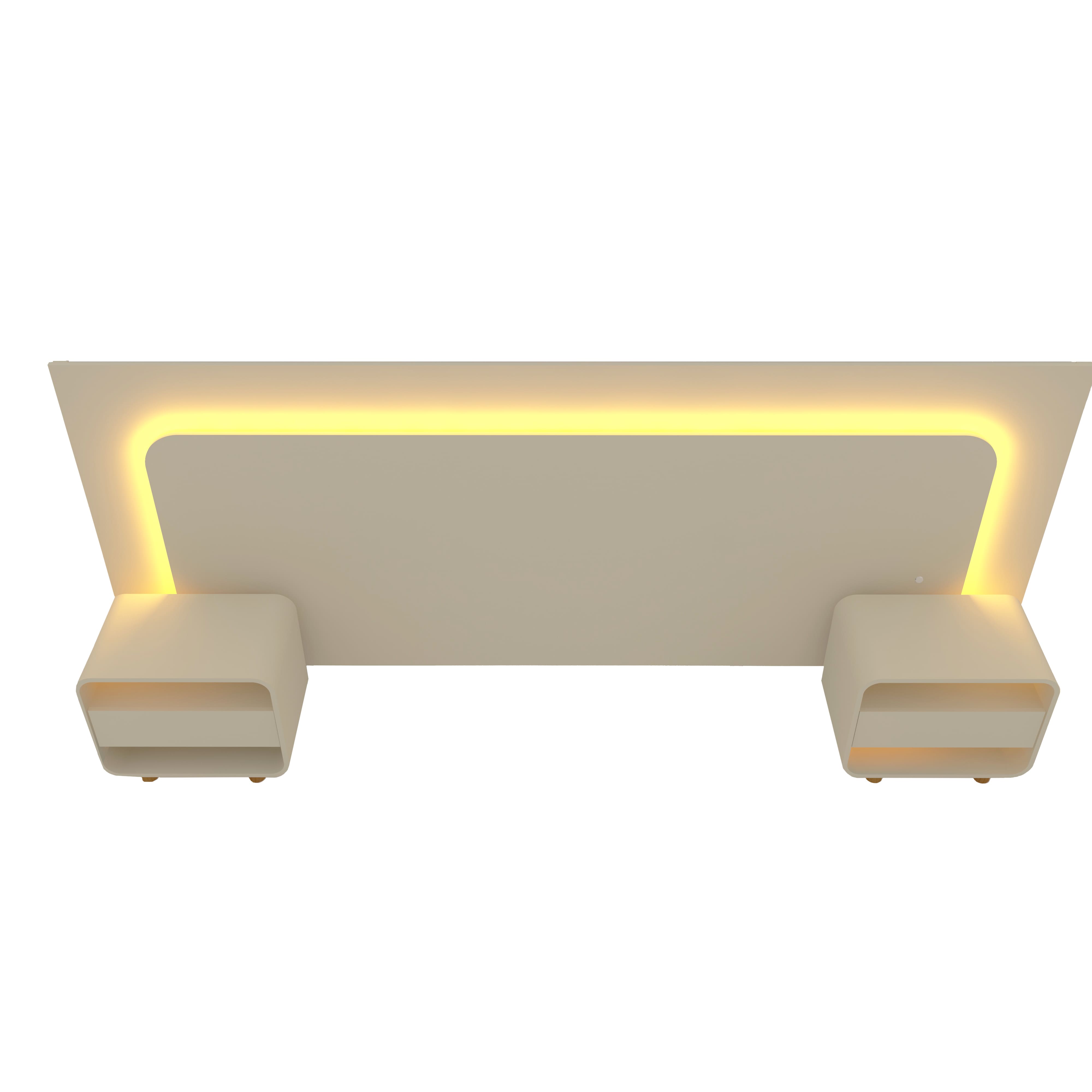 Respaldo Innova Led + 2 Veladores Off White  6