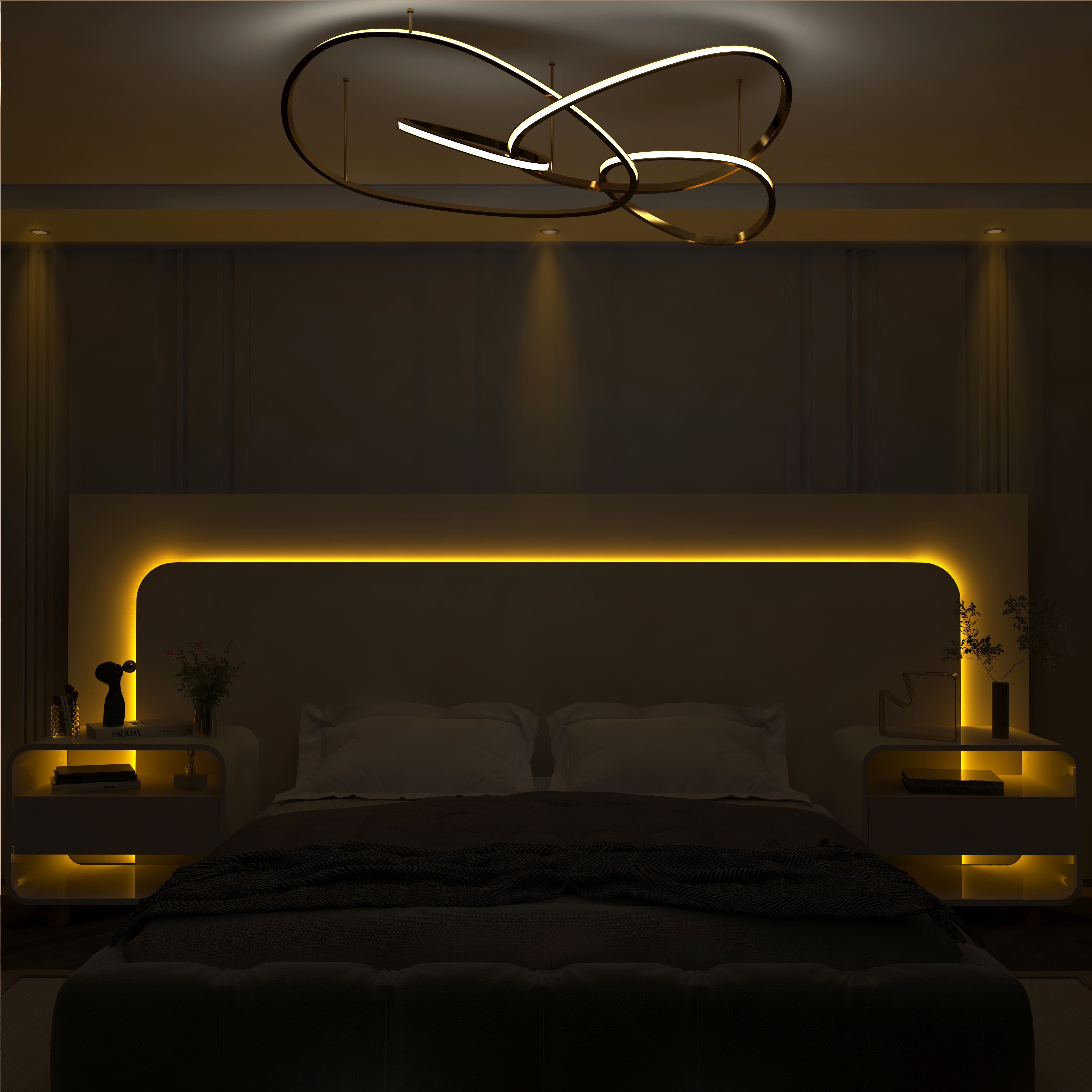 Respaldo Innova Led + 2 Veladores Off White  10