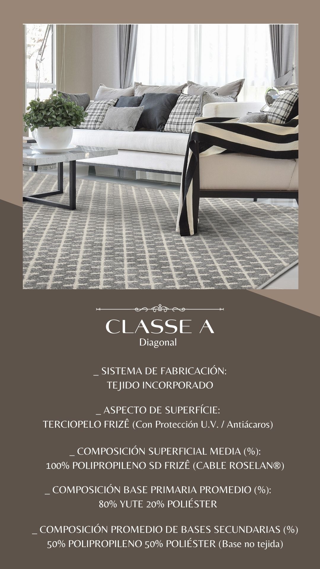 Alfombra tejida 3287 Classe A Diagonal 200x250  5