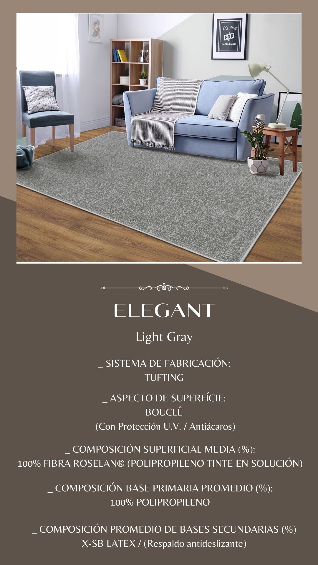 Alfombra tufting 3017 Elegant Light Gray 150x200 5