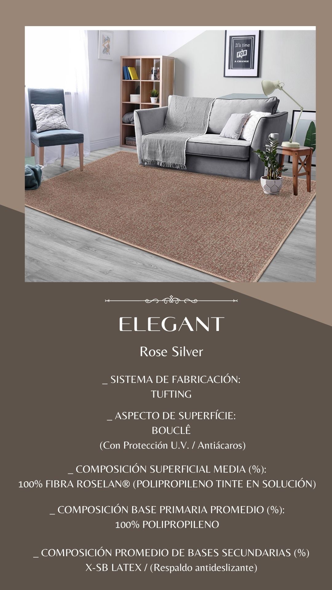 Alfombra tufting 3025 Elegant Rose Silver 150x200 5