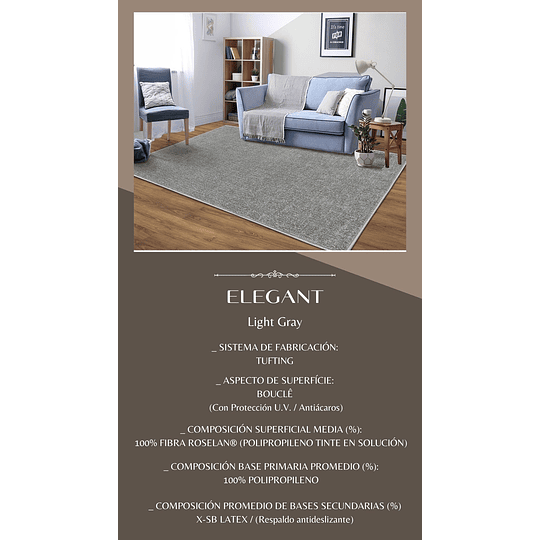 Alfombra tufting 3017 Elegant Light Gray 200x300