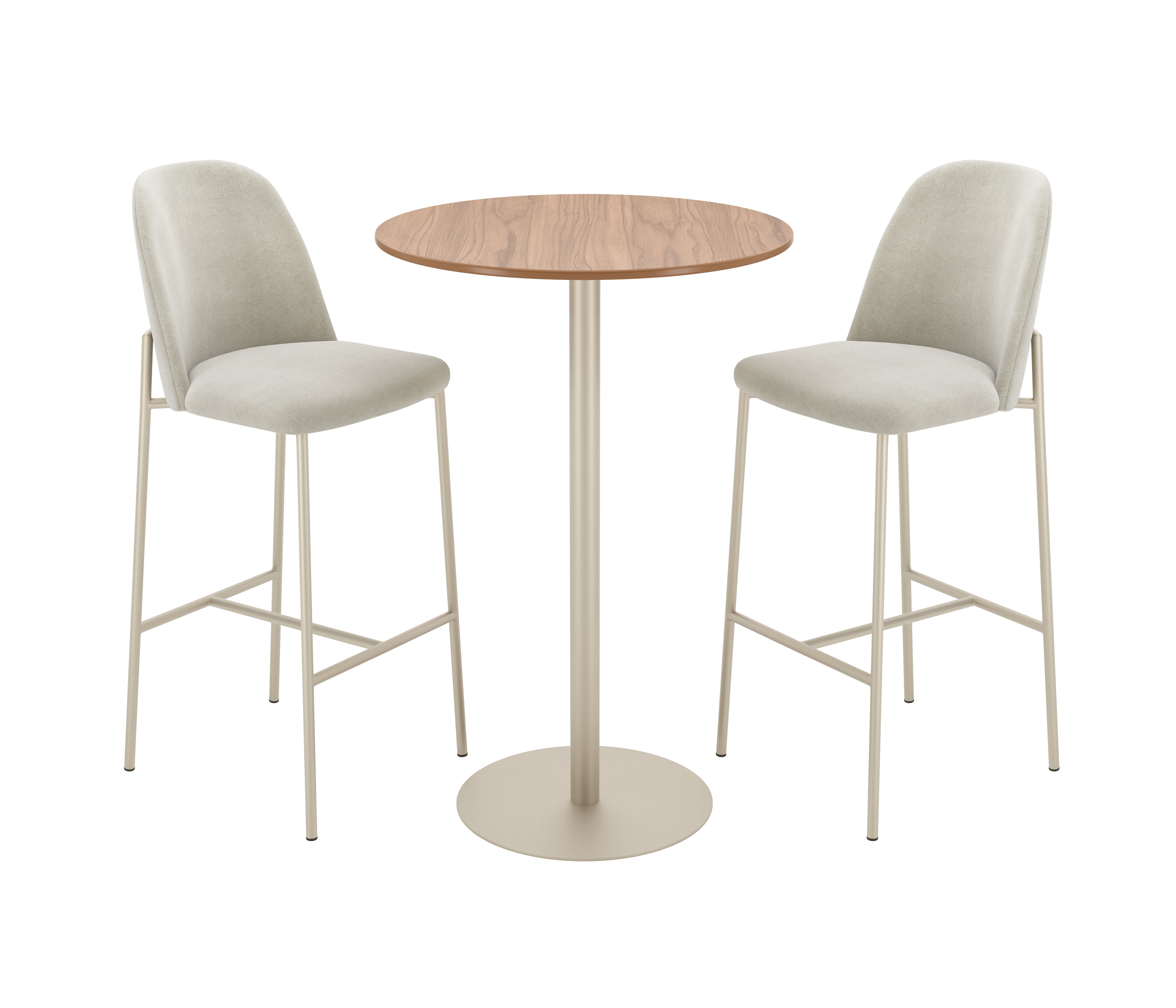 Bar Mesa Bistro Orb + 2 Banquetas Lucille Soft Palha Champagne 2