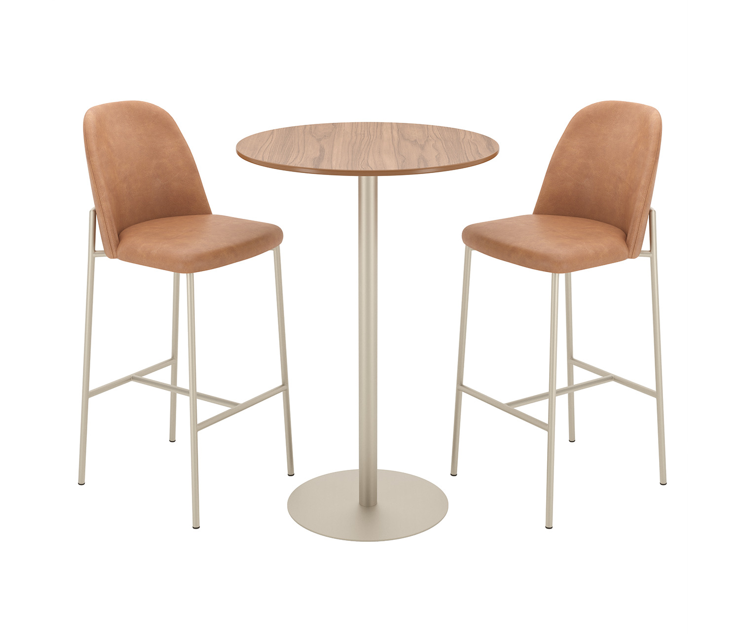 Bar Mesa Bistro Orb+ 2 Banquetas Lucille Caramel Champagne 6