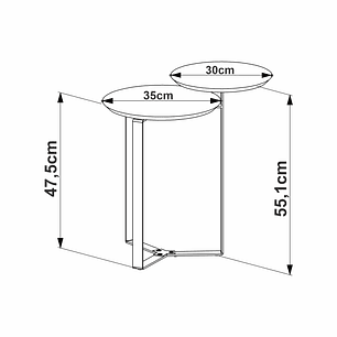Mesa Doble Lateral Domenica 28022 Negro Base Dorado