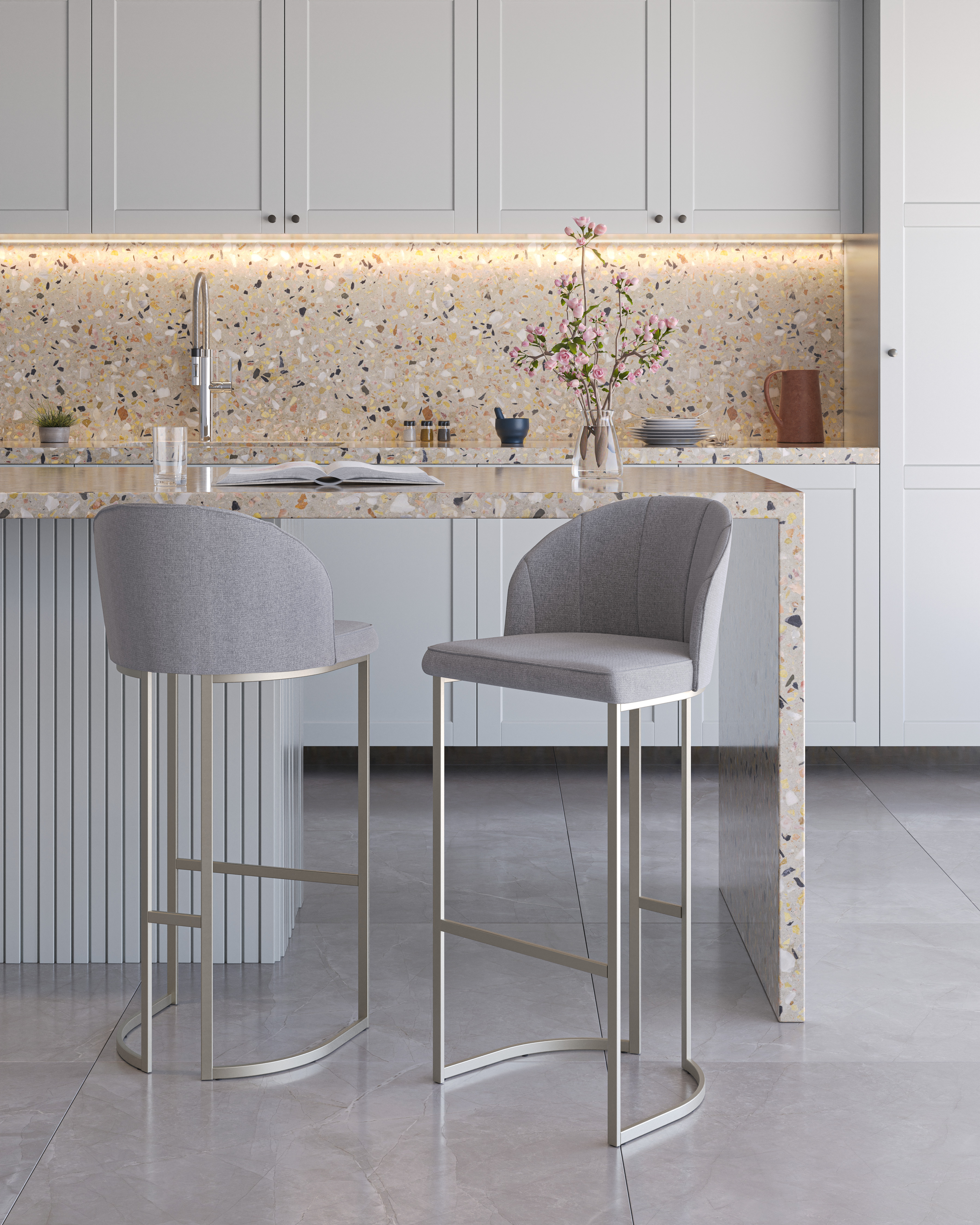 Banqueta Beverly Stone Champagne 2