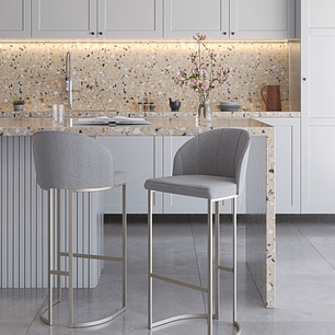 Banqueta Beverly Stone Champagne