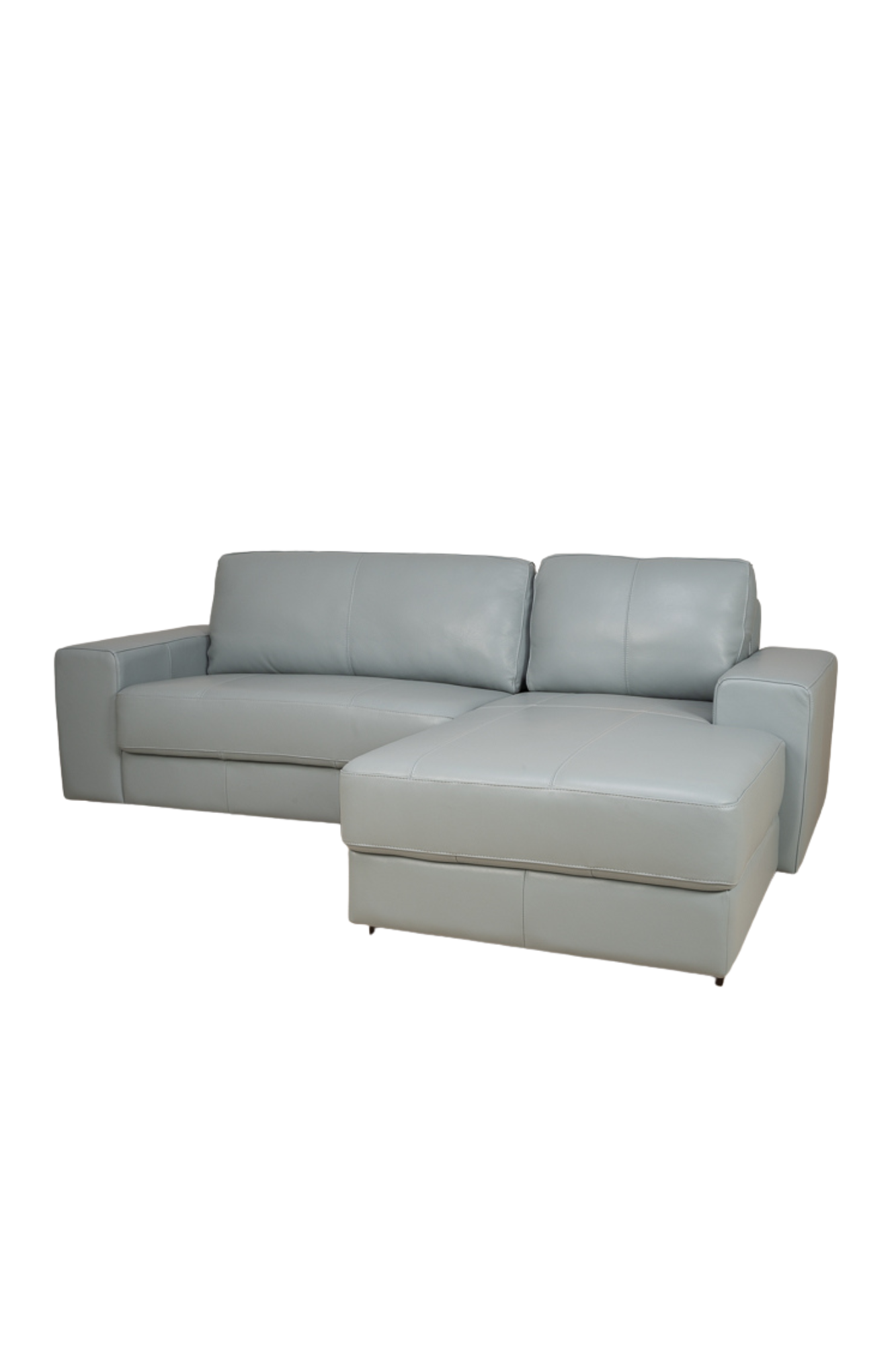 Sofa Di Como Gris 100% Cuero 3