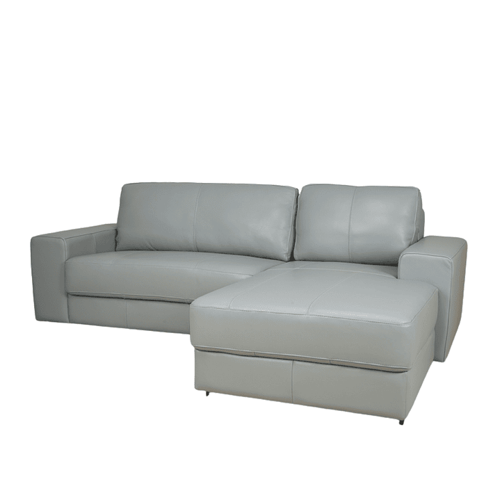 Sofa Di Como Gris 100% Cuero 3
