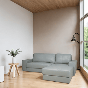 Sofa Di Como Gris 100% Cuero