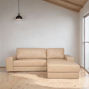 Sofa Di Como Beige 100% Cuero