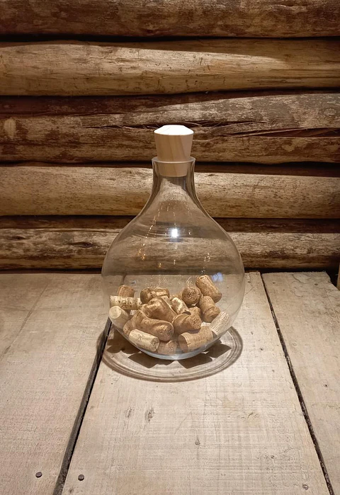 Botella decorativa cilindro 