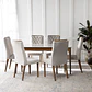 Comedor Addar 1.6 Off White + 6 Sillas Megan - Miniatura 1