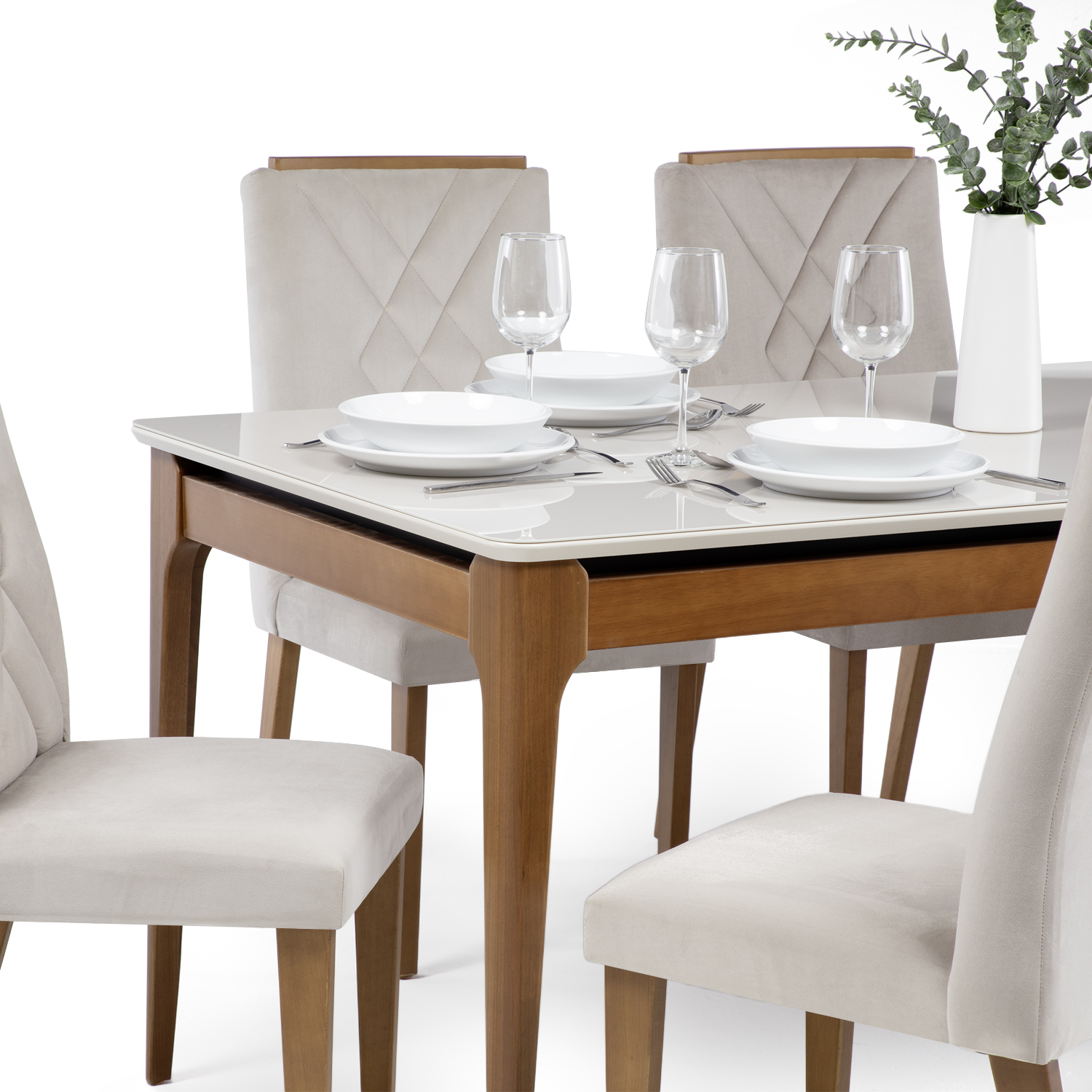 Comedor Addar 1.6 Off White + 6 Sillas Megan 5
